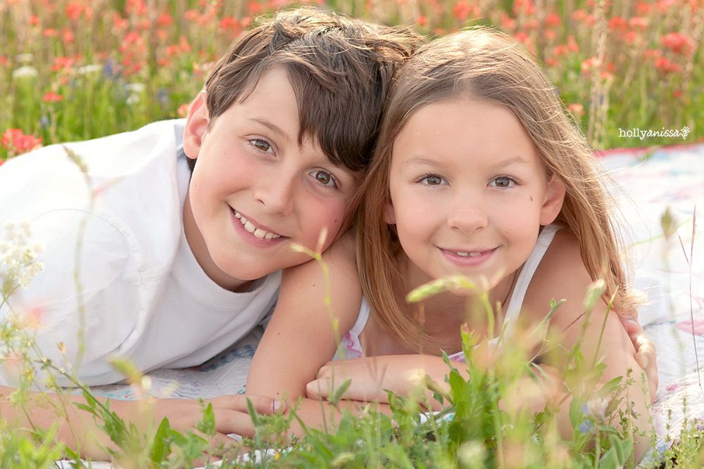 Austin child portrait lifestyle wildflower photographer siblings