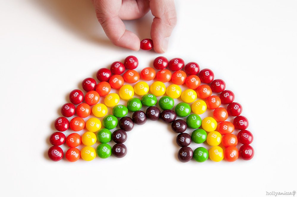 Austin food candy Skittles photographer rainbow